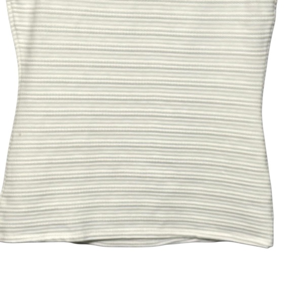 by Anthropologie Textured Knit White Sleeveless Ribbed Stretchy Wide Neck Tank - Picture 7 of 9